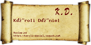 Károli Dániel névjegykártya